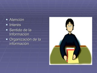 Atención Interés Sentido de la Información Organización de la información 