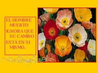 EL HOMBRE MUERTO IGNORA QUE SU CAMINO ESTÁ EN SI MISMO.