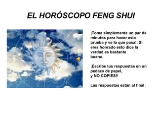 El Horoscopo Feng Shui
