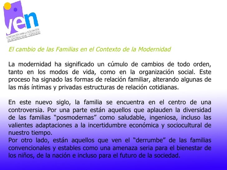 El Impacto De La Modernidad En Las Familias El Impacto De La Modernidad En Las Familias