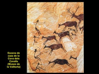 Escena de caza de la Cova dels Cavalls (Museo de la Valltorta) 