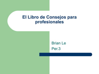 El Libro de Consejos para profesionales Brian Le Per.3 