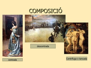COMPOSICIÓ centrada descentrada Centrífuga o tancada 