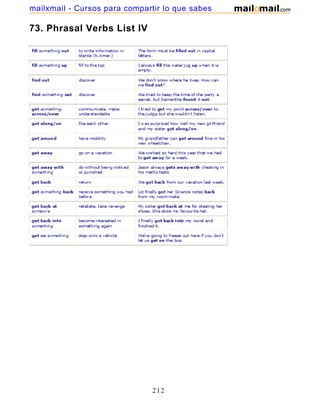 73. Phrasal Verbs List IV
212
mailxmail - Cursos para compartir lo que sabes
 