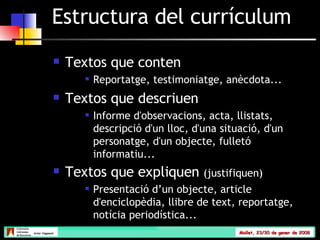 Estructura del currículum ,[object Object],[object Object],[object Object],[object Object],[object Object],[object Object]