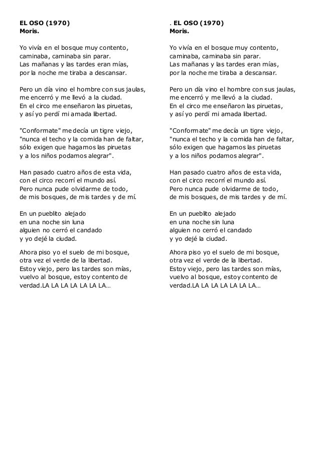 El Oso Cancion el oso cancion