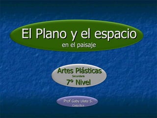 El Plano y el espacio en el paisaje Artes Plásticas Secundaria 7° Nivel Prof  Gaby Ulate S . Costa Rica 