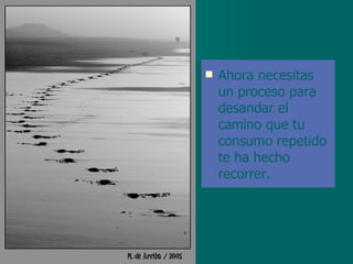 Ahora necesitas un proceso para desandar el camino que tu consumo repetido te ha hecho recorrer. 