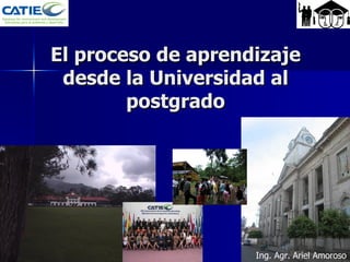 El proceso de aprendizaje desde la Universidad al postgrado Ing. Agr. Ariel Amoroso 