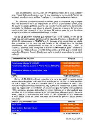 El Proceso de Privatizaciones en la Década de Fujimori | PDF