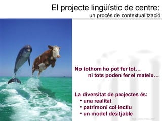 El projecte lingüístic de centre:   un procés de contextualització ,[object Object],[object Object],[object Object],[object Object],[object Object],[object Object]
