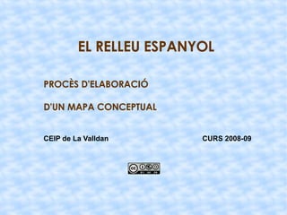 EL RELLEU ESPANYOL PROCÈS D'ELABORACIÓ D'UN MAPA CONCEPTUAL CEIP de La Valldan  CURS 2008-09 