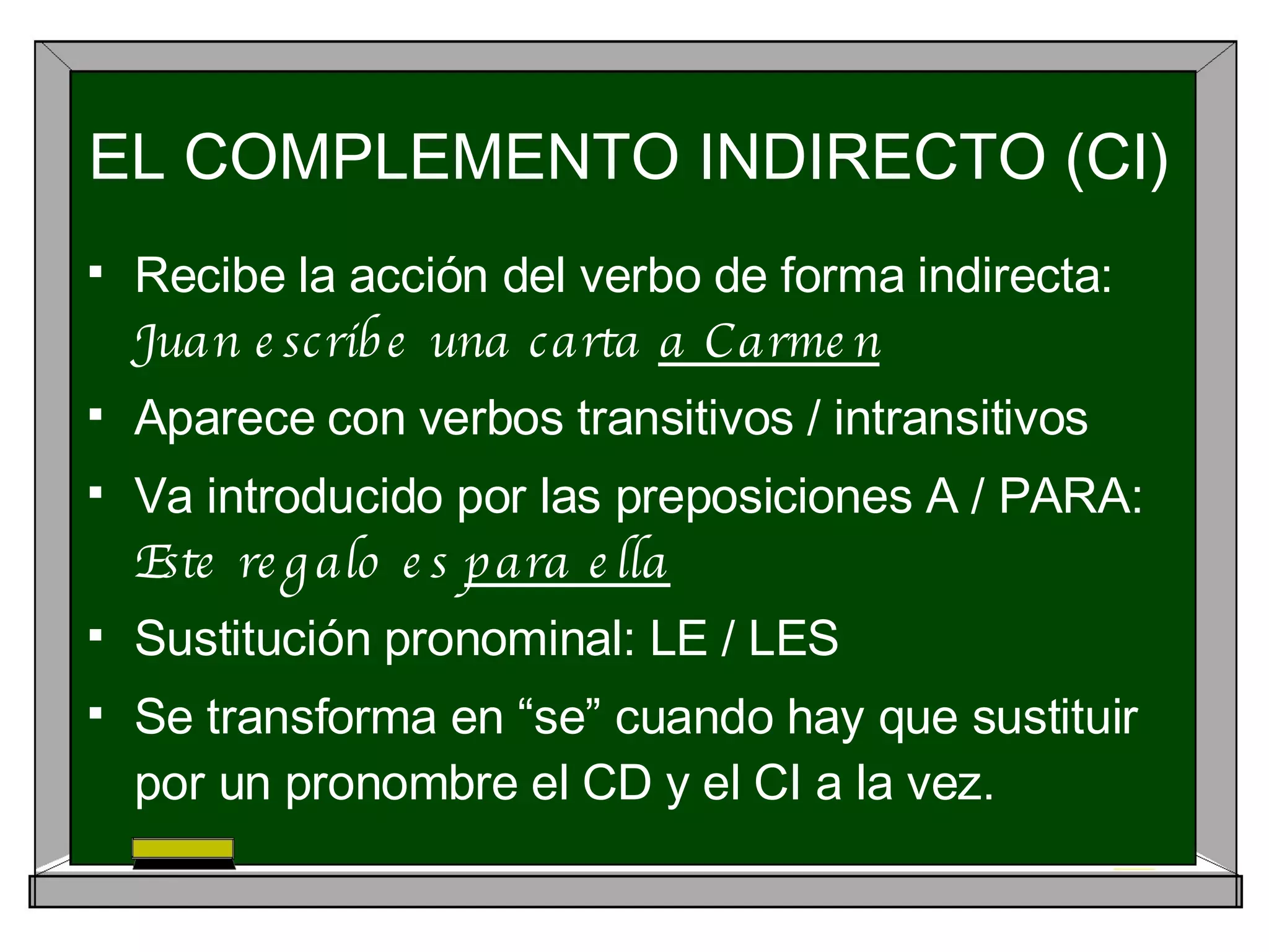 Los complementos del verbo | PPT