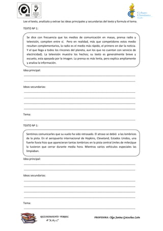 El tema-idea-principal-y-secundaria | PDF