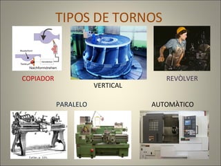 TIPOS DE TORNOS PARALELO COPIADOR REVÒLVER AUTOMÀTICO VERTICAL