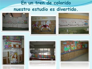 En un tren de colorido nuestro estudio es divertido. 