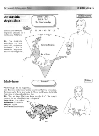 t tAntártida ArgentinaC.l.M,O,: "l curva",Antártida
CJM,O,: "Pico",
Argentina Mov,: linea! hacia abajo,
Porción del tenitorio ~- O C É¡¡¡:¡¡;¡¡¡¡¡;¡¡¡;i:ii:IÁ
¡;S:¡¡;I c:P
o
"'¡¡;¡¡¡¡:¡ A N O AT ll1N~¡¡¡¡iÍ
argentino ubicado en e;·-~·qcontinente Antártico. - - -;/J- - - ~.-
Ej.: "La Antártida
argentina es una
parte del continente
'



A ~lAR1IDA ARGIHmA

~ -
/ ( .
¡MAR DI WIOOlll L I
7 .
&.1.:"Pinza óvalo".
I IAntártico", "En la
Antártida Argentina
se hace investigación".
t Malvinas t
Malvinas
ArchiPiélago de la Argentina. 

Las dos islas más importantes son Gran Malvina y Soledad. 

Fonnan parte de la provincia de Tierra del Fuego. Antártida 

Argentina e Islas del Atlántico Sur. 

Ej.: "En las islas Malvinas hace mucho frio" , "La mayor 

riqueza de las islas Malvinas es la pesca". 

Superficie: 11.410 km'. 

Población: 2250 hab, ""."-

Lengua: inglés.
Gentilicio: malvinense
.;
 