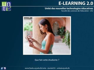 Que fait cette étudiante ?
 