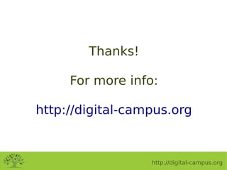 Thanks!

     For more info:

http://digital-campus.org



                  http://digital-campus.org
 