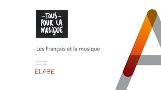 Les Français et la musique
Etude ELABE
Février 2022
 