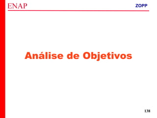 ZOPP e Quadro Lógico – Prof. Jackson De Toni
138
Análise de Objetivos
ZOPP
 