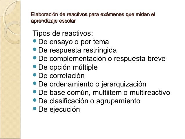 Elaborac ia n de reactivos