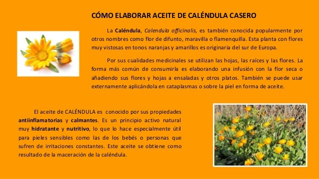 propiedades aceite de calendula para la piel