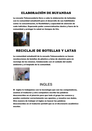 Elaboración bufandas talleres