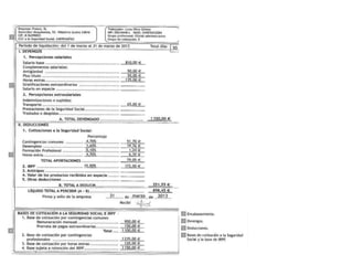 Elaboración de la nómina