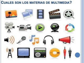 CUALES SON LOS MATERIAS DE MULTIMEDIA? 
 