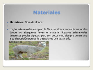 Elaboración de prendas de alpaca