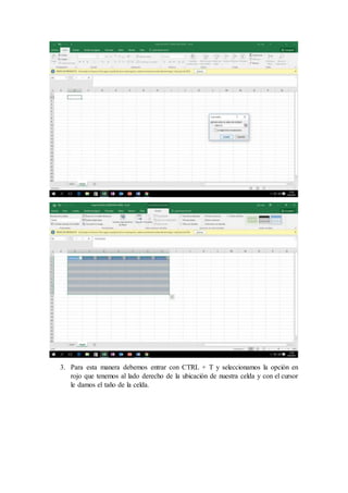 Elaboración de tablas en excel | PDF