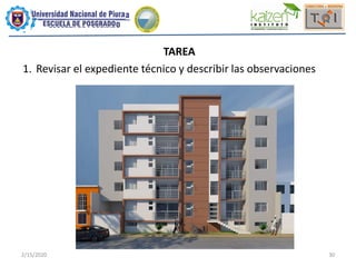 2/15/2020 30
TAREA
1. Revisar el expediente técnico y describir las observaciones
 