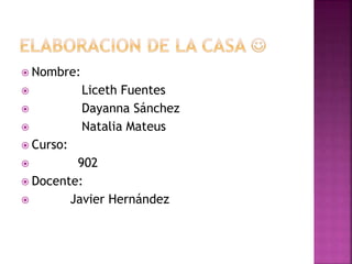  Nombre: 
 Liceth Fuentes 
 Dayanna Sánchez 
 Natalia Mateus 
 Curso: 
 902 
 Docente: 
 Javier Hernández 
 