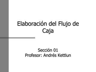 Elaboración del Flujo de
Caja
Sección 01
Profesor: Andrés Kettlun
 