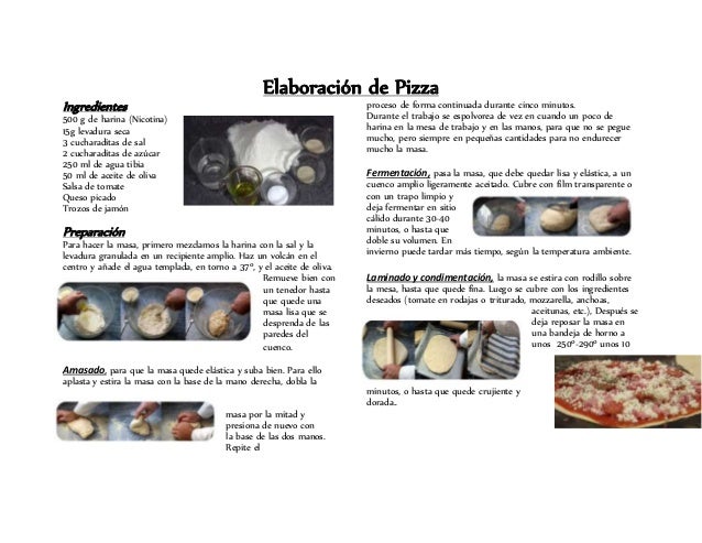 Elaboracion de pizza