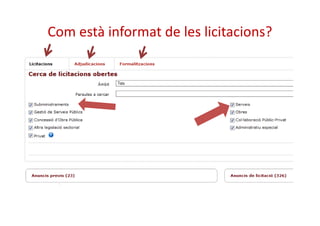 Com està informat de les licitacions? 
 
