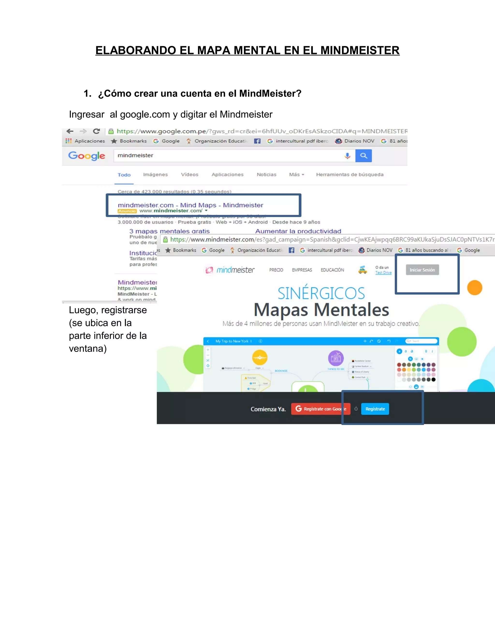 Elaborando el mapa mental en el mindmeister | PDF