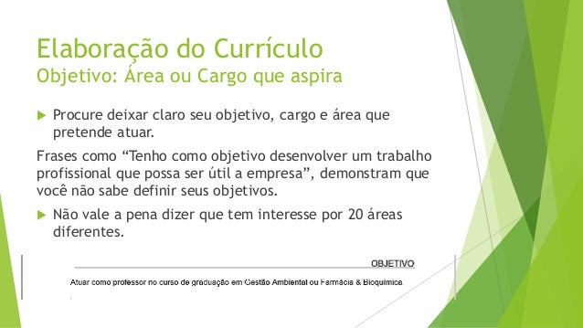 Apresentacao pessoal curriculo