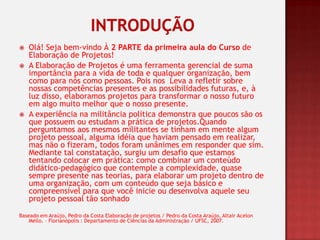 Elaboração de Projetos - Aulas 1 e 2