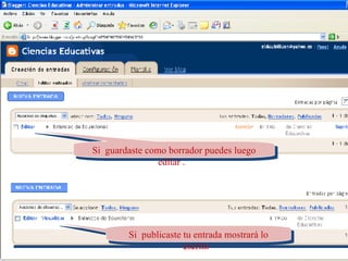 Si  guardaste como borrador puedes luego editar .  Si  publicaste tu entrada mostrará lo escrito  