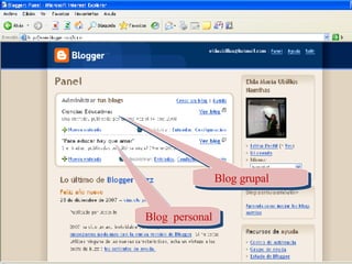 Blog  personal  Blog grupal  