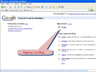 Ingresa a tu blog  