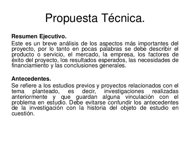 Elaborar propuesta tecnica y economica Elaborar propuesta tecnica y economica