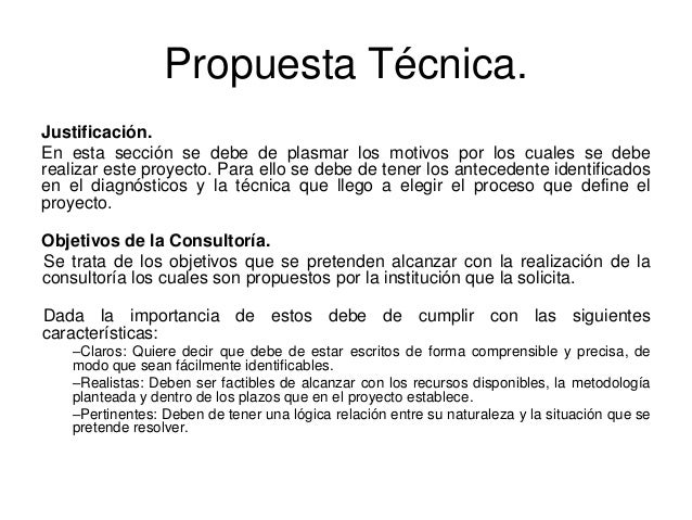 Elaborar propuesta tecnica y economica