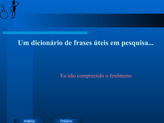 Um dicionário de frases úteis em pesquisa... Eu não compreendo o fenômeno. 