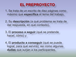   Exponer las dudas que se plantean en la realización del proyecto.ESCENARIOS