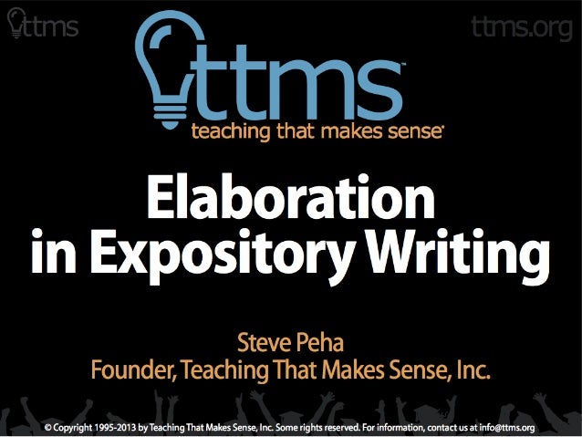 What is elaboration in writing?