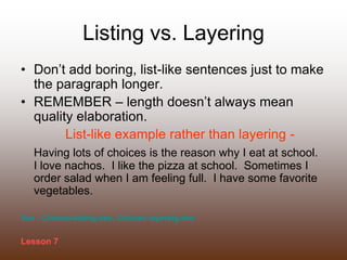 Elaboration within sentences and layering | PPSX