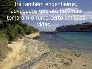 Há também engenheiros, advogados que até hoje não tomaram o rumo certo em suas vidas... 